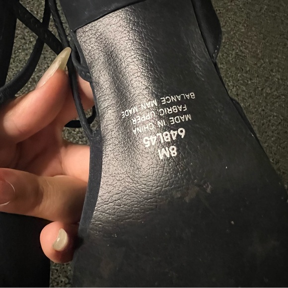 Black Vintage Y2K 90s Strappy Low Block Kitten Square-Toe Heels Comfortable Sz 8 - Picture 11 of 16